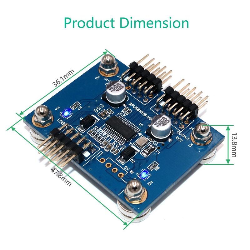 3-Port Usb 2.0 Hub Module Met Netic Base Voor Desktop, Toetsenbord, Muis, Usb Flash Drive
