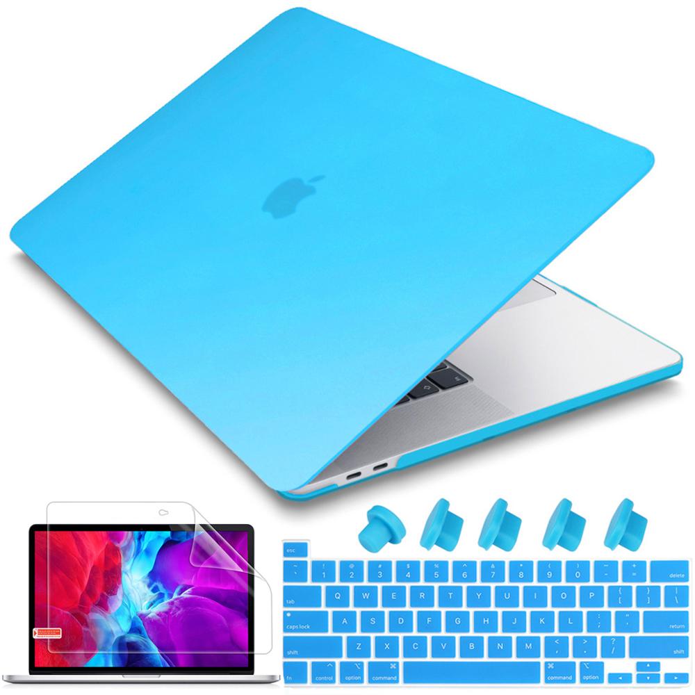 Screen protector Keyboard cover Hard Shell Case for Macbook Pro 16 inch with Touch Bar A2141: Matte Sky Blue