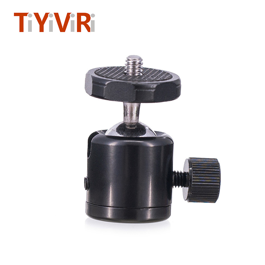 TiYiViRi Mini Ball Head Ballhead Tabletop 360 Degree Camera Tripod Stand Adapter1/4 Screw Mount for Nikon Sony Canon DSLR Camera