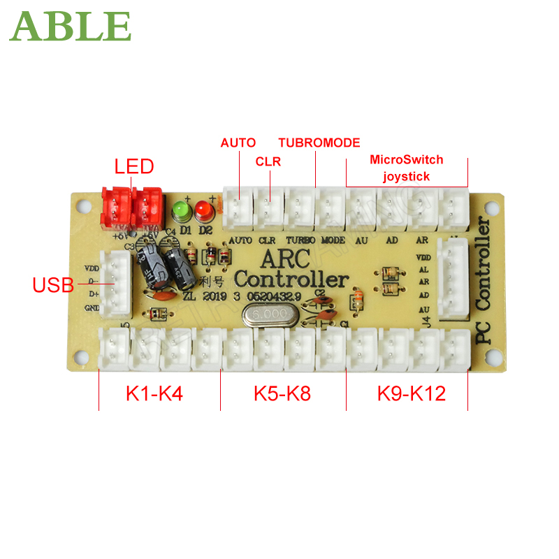 Arkade- 2 -spieler-Null-Verzögerung-Bausatz, mando Arkade usb-Encoder für pc, Himbeere Pi, happ druckknopf-Joystick, usb-Arkade-automat