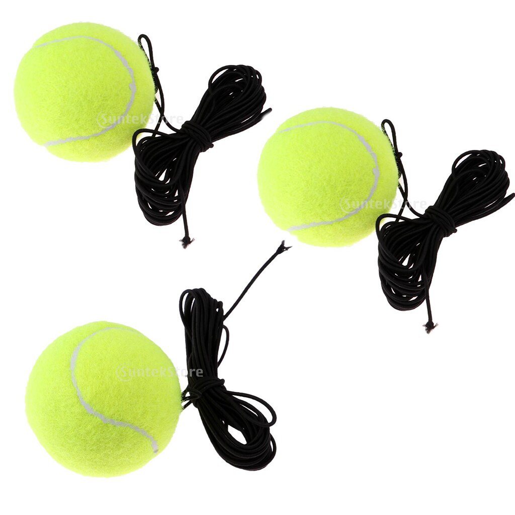 3pcs Tennis Single Exercise Training Practice Ball Trainer Replacement Balls