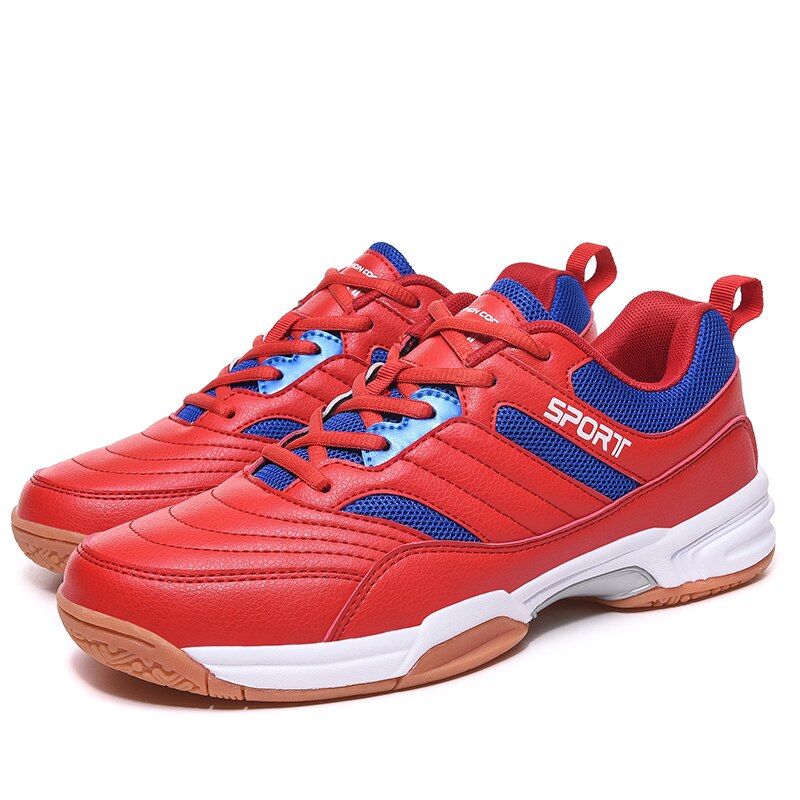 Professionele Badminton Schoenen Mannen Lichtgewicht Sportschoenen Anti-gladde Ademende Sneakers voor Mannen Maat 38-46: Red / 7