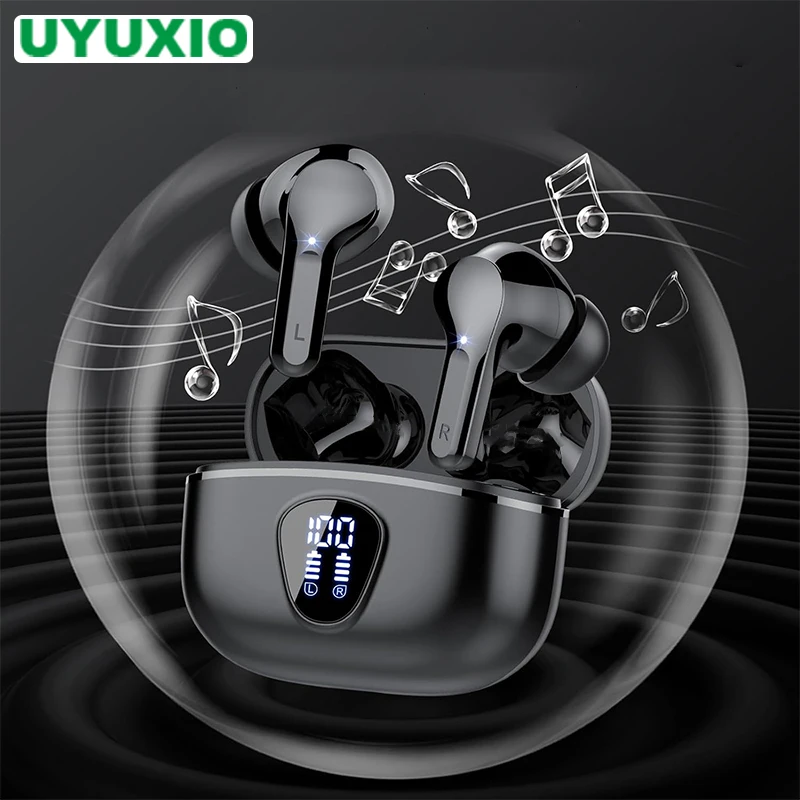 UYUXIO TWS Auricolare wireless con cancellazione del rumore Auricolari Bluetooth 5.3 Auricolari HiFi Modalità trasparenza ENC Cuffie per iPhone Samsung