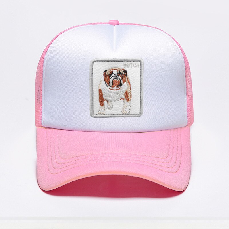 Mode Hond Bulldog Afdrukken Baseball Caps Mannen Vrouwen Hip Hop Caps Snapback Trucker Buiten Sport Verstelbare Ademend Mesh Hoed: color 4