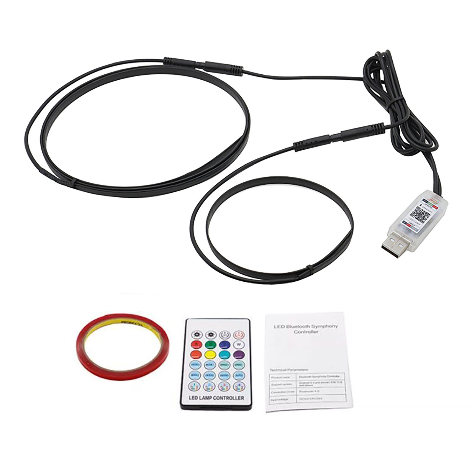 Symphony LED Car Ambient Lights Full Color Streamer Universal LED Interior Hidden Acrylic Strip Atmosphere Lamps App Control: 4300 k biały żółty