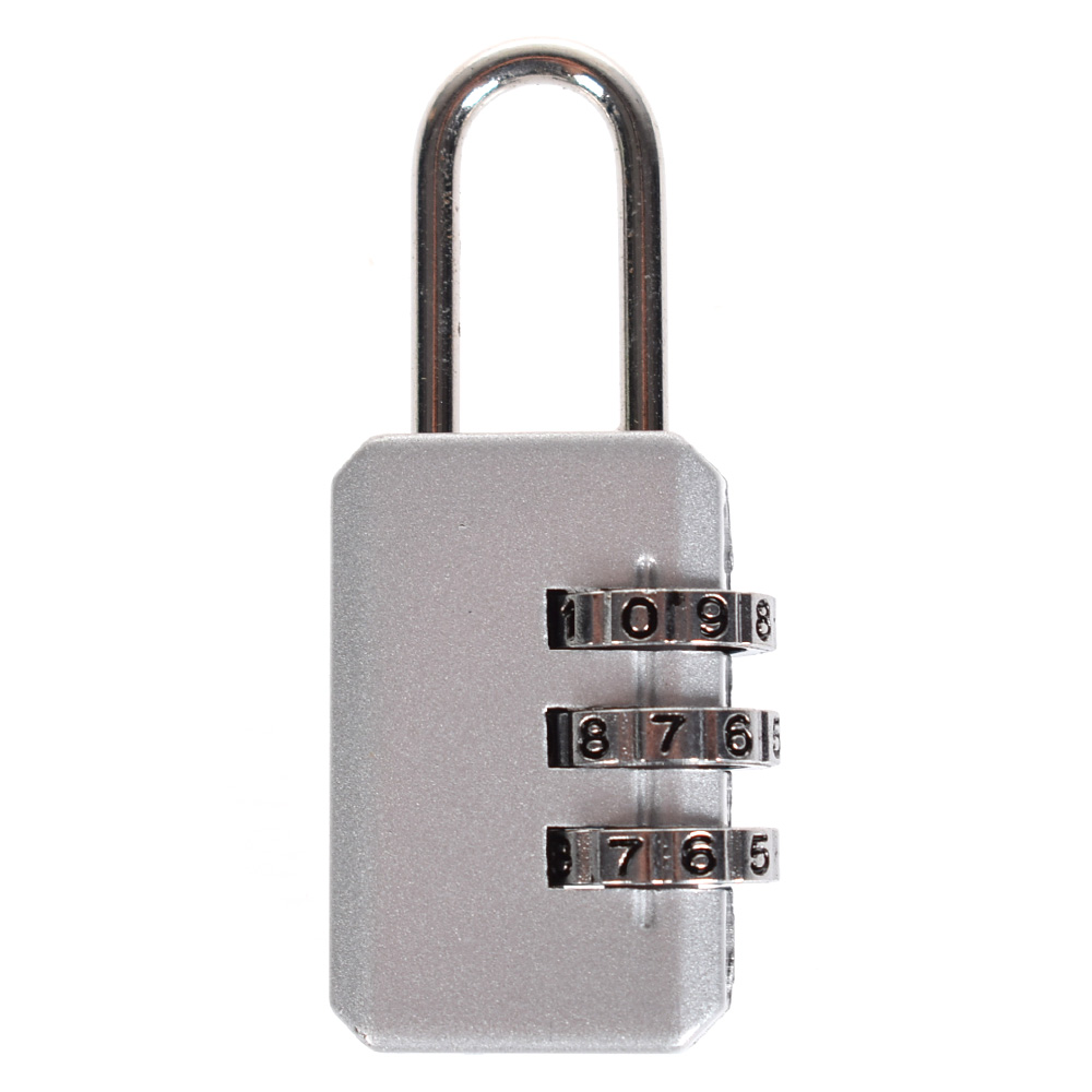 Resettable 3 Dial Digit Combination Suitcase Luggage Box Drawer Door Metal Password Code Lock Padlock Safeguard Hardware Lock: silver