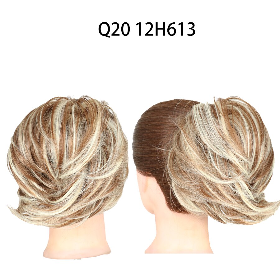 Chignon élastique synthétique pour queue de cheval, postiche, chignon: Q20-12H613