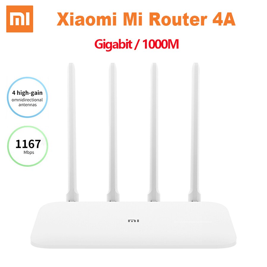 100% Original mi Xiao mi WiFi Wireless Router 4A Gigabit Edition mit 128MB DDR3 2,4 GHz 5GHz Dual band 1167Mbps Netzwerk Extender: Bundle1