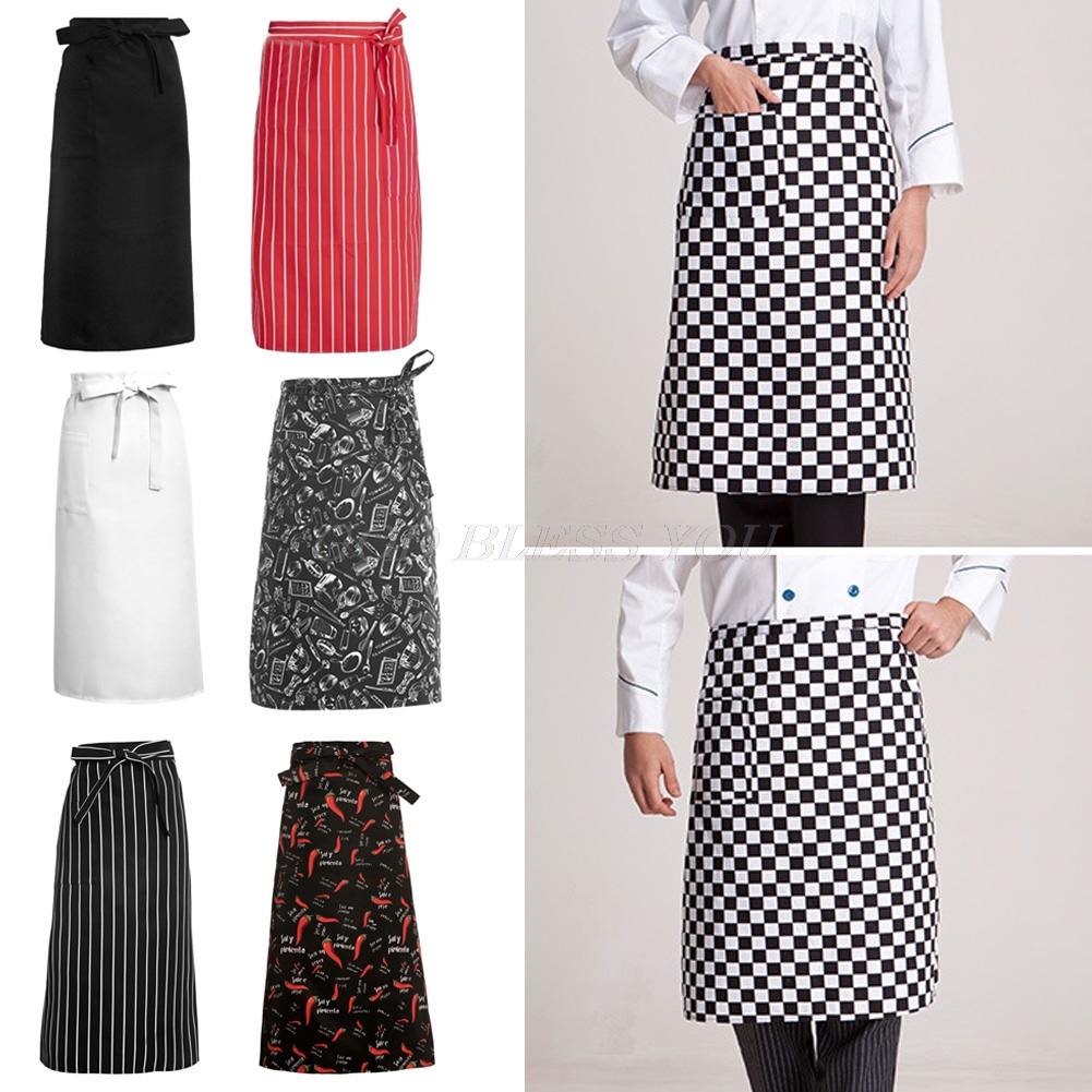 Kitchen Cooking Aprons Work Dining Half-length Long Waist Apron Catering Chefs Hotel Waiters Uniform Essential Supplies