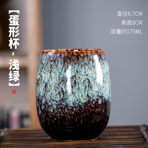 4ps Ceramic Mug Big Capacity Coffee Cup Coffee shop Porcelain Tea Cups Lady Valentine's Day Anniversary Cup set: Green