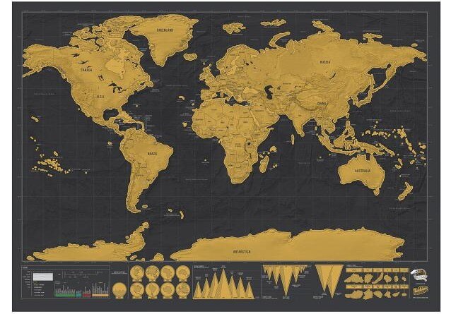 Travel Deluxe Scratch off Map Erase black World mapa For kids Traveler Geography Novelty wall Poster mundi rascar