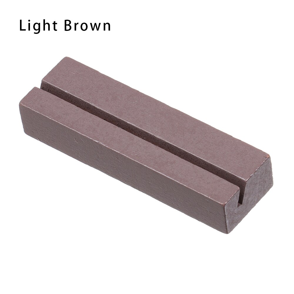 1Pcs Houten Foto Kaarten Display Stand Plaats Kaart Klemmen Stand Romantische Bruiloft Levert Tafel Nummers Houder: Light Brown