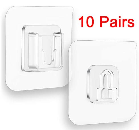 Ganchos de pared adhesivos de doble cara, colgador de ventosa transparente fuerte, soporte de pared para cocina, dubbelzijdig klevende haken, 10 Uds.: 10 pairs