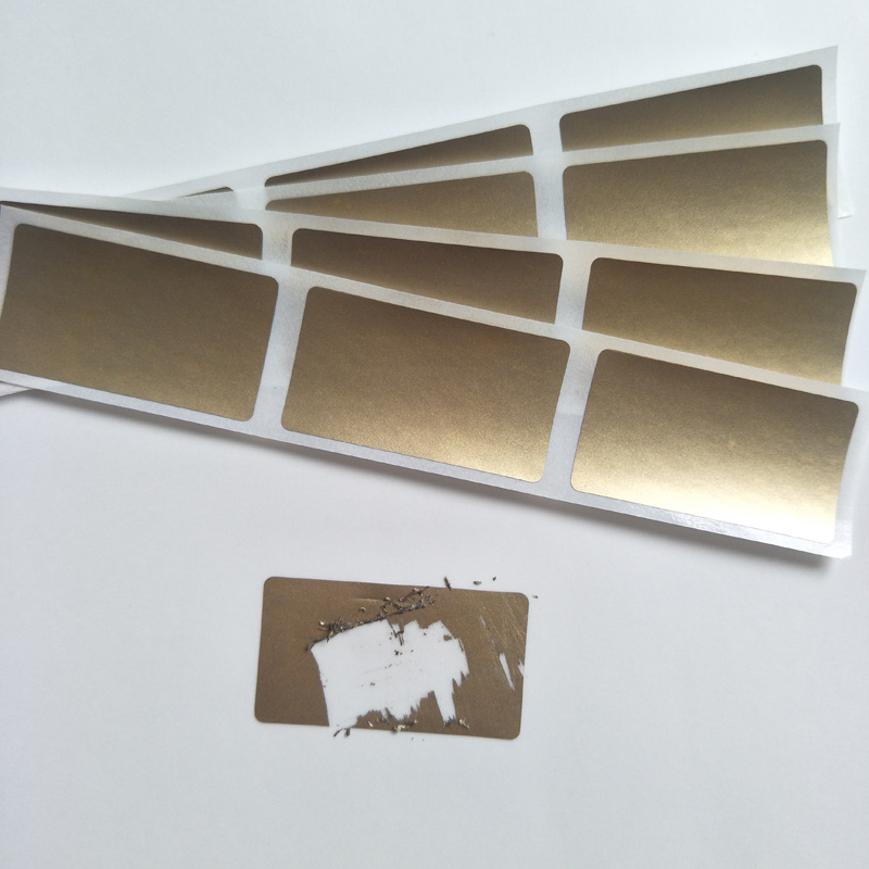 500Pcs 23*42Mm Zilver En Goud Scratch Off Sticker, Kan Gebruik Afschrapen Voor Wachtwoord Kaart