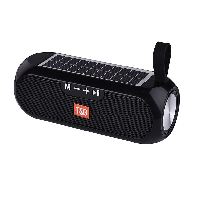 Altoparlante del Bluetooth Portatile Senza Fili Solare Accumulatori E Caricabatterie Di Riserva Boombox Colonna 3D Stereo Music Box Impermeabile USB AUX FM Radio Super Bass: Black Solar chargin