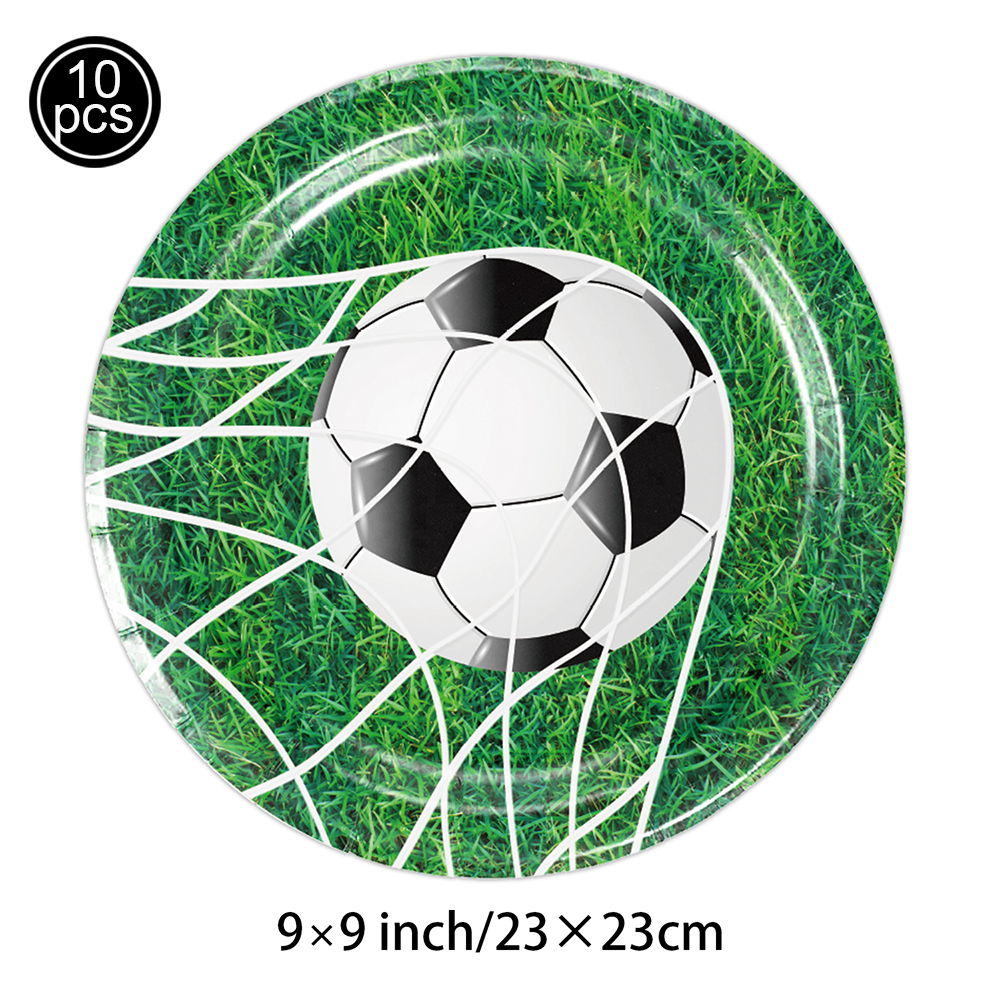 Soccer Party Disposable Tableware Paper Plates Cups Napkins Tablecloth Soccer Birthday Party Decoration: Silver