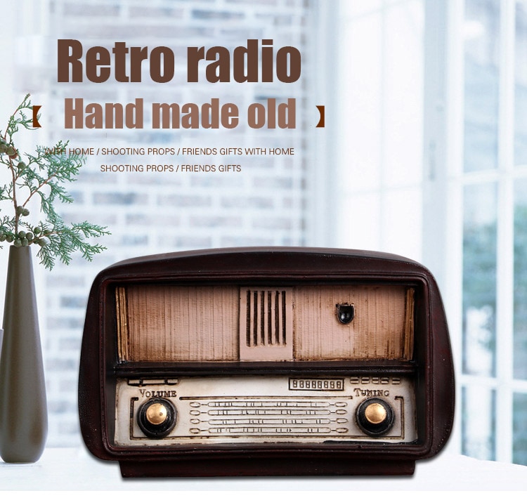 Europeisk hartsradio modell nostalgi smycken gammal radio hantverk bar heminredning tillbehör imitation antik