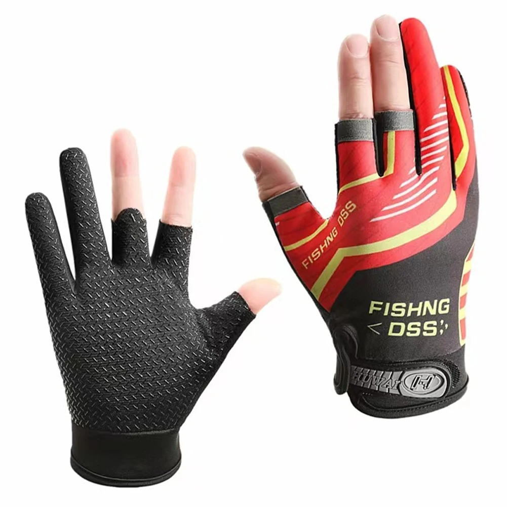 Anti-Rutsch-Angelhandschuhe, verschleißfest, für Höhle Sommer, draussen, atmungsaktiv, zum Angeln, Radfahren, Sporthandschuhe, Angelbekleidung: verrotten