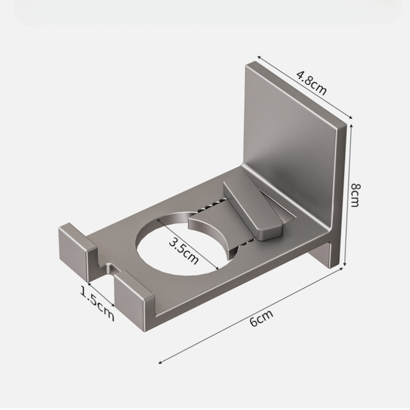 Universele Ponsvrije Douchegel Flessenrek Wandmontage Verstelbare Shampoo Fles Metalen Houder Handzeepdispenser Haak: Default Title