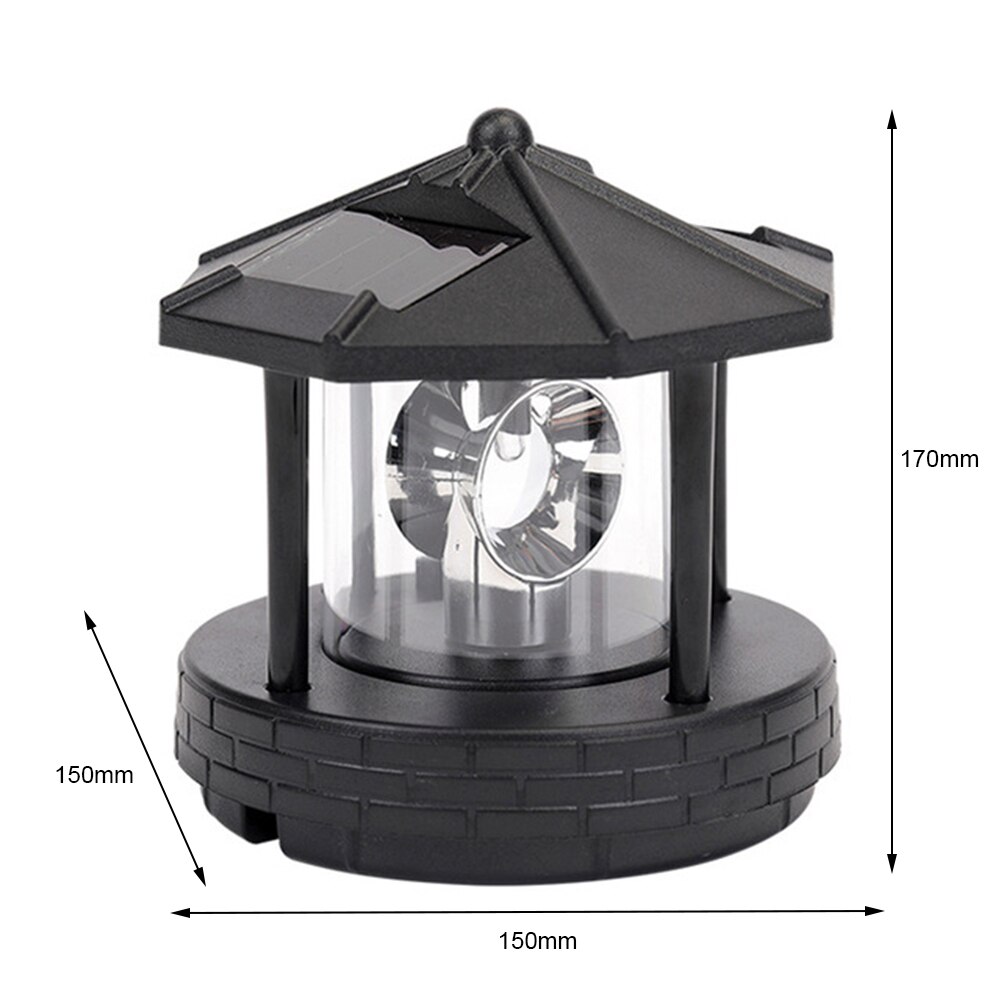 Lighthouse Solar Powered LED Light Garden Outdoor Rotating Beam Lamp Outdoor Garden Rockery Yard Lighting Decoration: 170x150x150mm