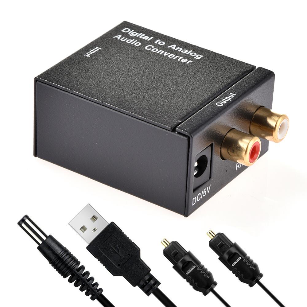 Digitale optische kabel Coax Toslink Signaal Naar Analoog Audio Converter Adapter RCA Digitale Audio Analoog Converter Adapter