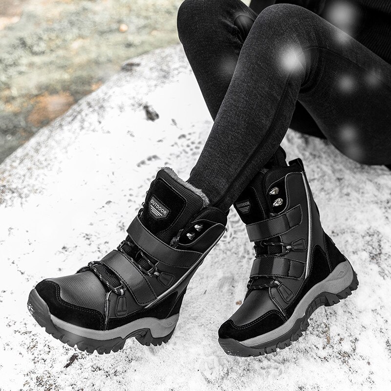 Botas de esquí antideslizantes para mujer, botines de nieve cálidos de media pantorrilla de , cómodos para exteriores, invierno,