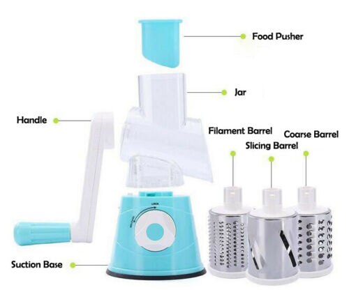 Edelstahl Dreh Gemüse Käse Cutter Waschbar Reibe Schneidemaschine Schredder Mühle Vertauschen Edelstahl Trommeln