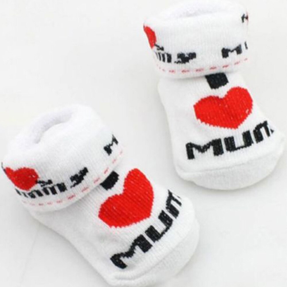 Newborn Baby Toddler Infant Boys Girl Cotton Love Mom/Dad Socks 0~6 Months: 2