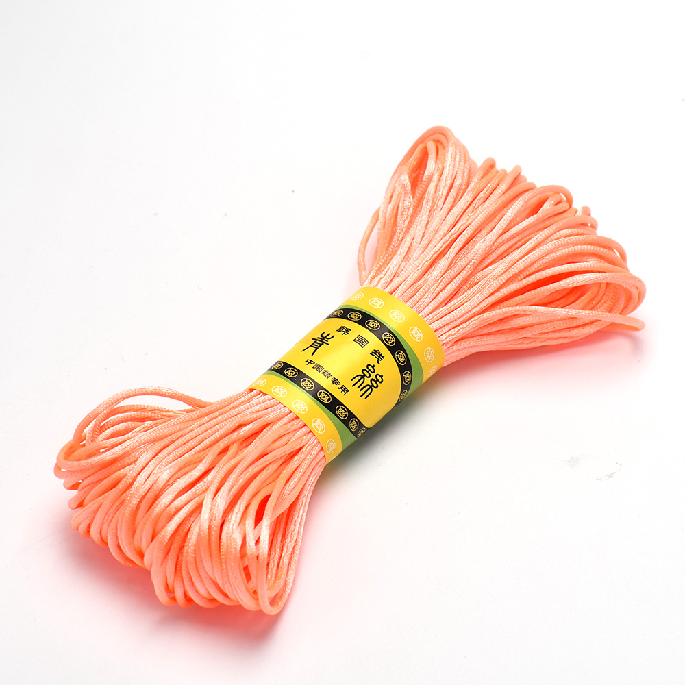 20 m 1,5 mm Satin--Nylon-Zierkordel, Rattail-Kordel, chinesischer Knoten: Grau