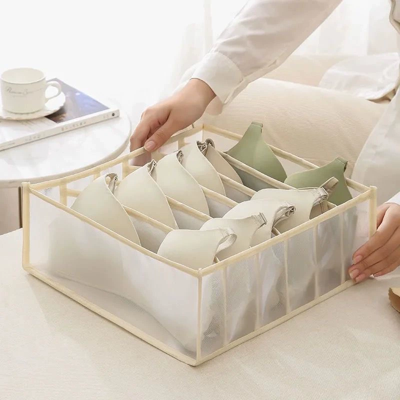 Aufbewahrungsbox für Unterwäsche, Kleidungs-Organizer, Schrank-Organizer, Kleiderschrank, Schublade, BH, Krawatten, T-Shirt, Jeans, Socken, Organisationssystem: Gelb
