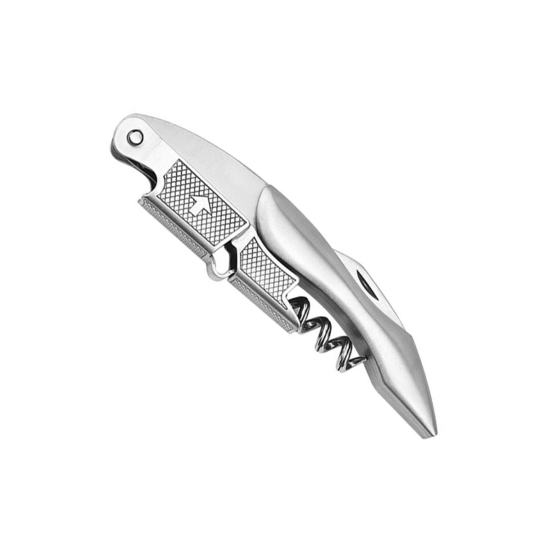 FLYMUYU Waiters Corkscrew,Wine Key with Ergonomic Wood Grip, Beer Bottle Opener, and Foil Cutter for Wine Lovers: plum