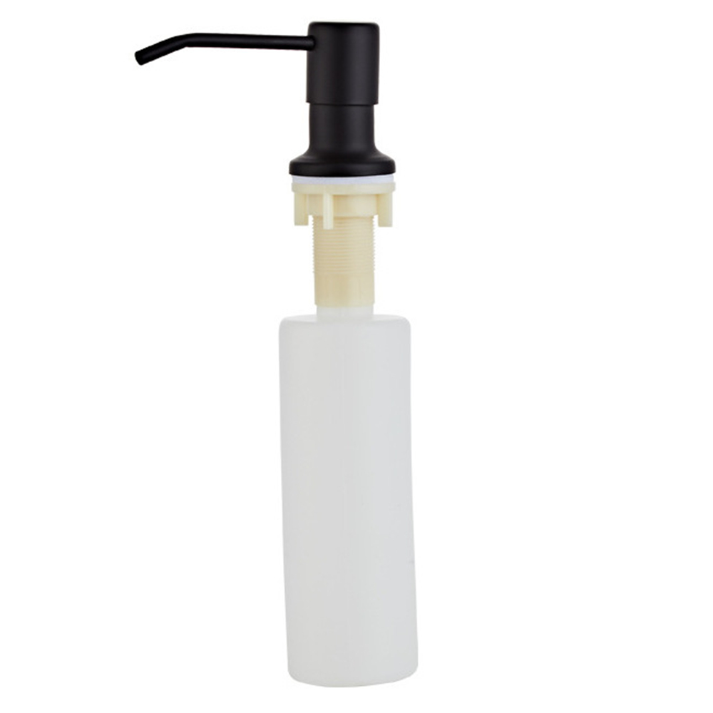 Bathroom Liquid Soap Dispenser Set Detergent Dispensers Kitchen Sink Soap Ddispenser Press Dispenser Head with Silicone Tube: Bottled Black