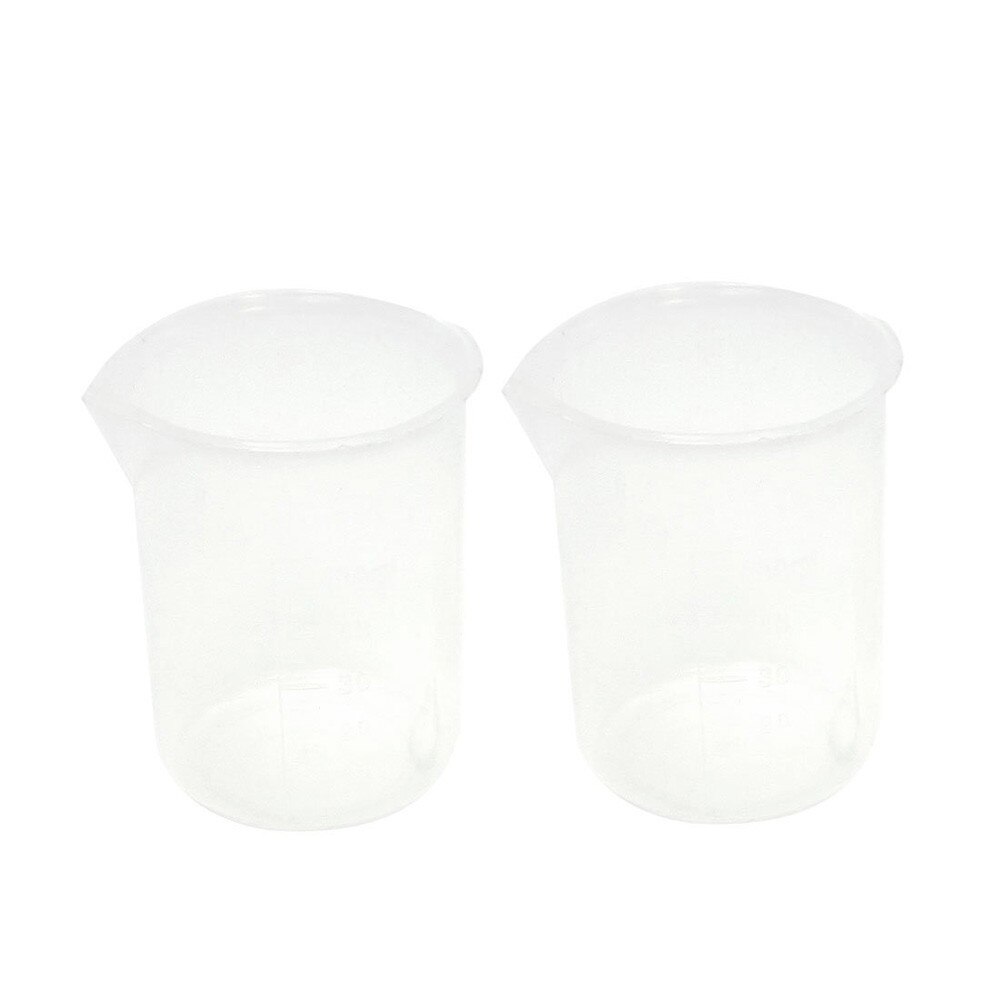 2Pcs 50mL Kitchen Measuring Cup Graduated Beaker Clear Plastic Measuring Cup for Baking Beaker Liquid Measur: Default Title