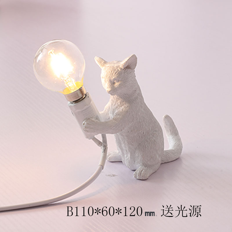Harpiks kat lampe sort hvid bordlampe home deco bordlampe studie ved siden af lampe levende lampe bordlamper seng lampe kat bordlamper: Hvid b