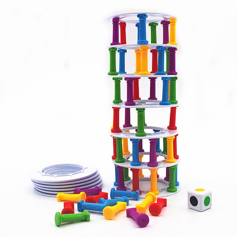 Gioco impilabile a torre jumbo Jenga gioco blocchi di costruzione raffinati con dadi rovesciamento torre pendente giocattolo giochi per feste in famiglia