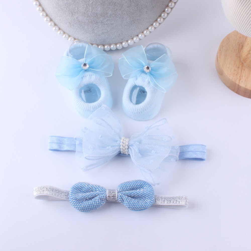 Bébé filles enfants chaussettes coton dentelle respirant TUTU chaussettes froufrous cheville chaussettes chapeaux ensemble Photo accessoires 0-3Y: 16