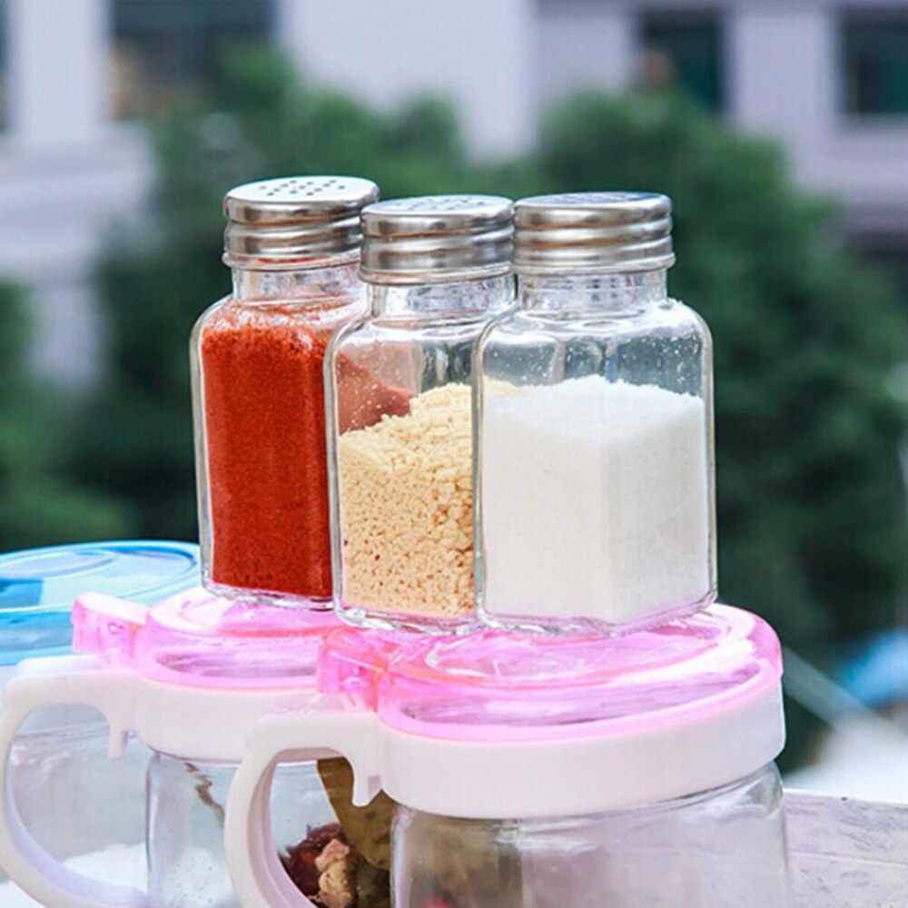 1 st kryddburk grill kök glas cruet krydda flaskor kryddburkar peppar shakers salt shaker kryddbehållare