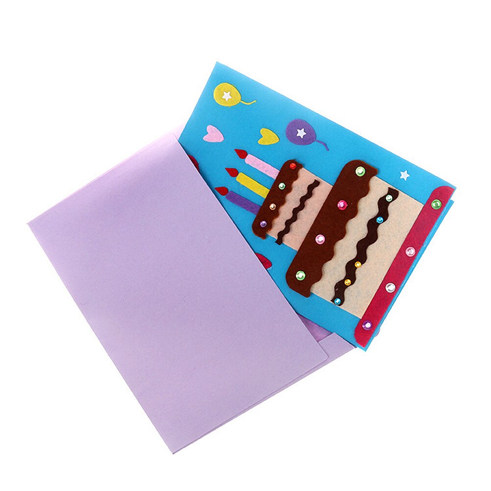 5Pcs Card Making Kit DIY Card Material Cartoon Thank You Card Art Crafts for Kid Girls