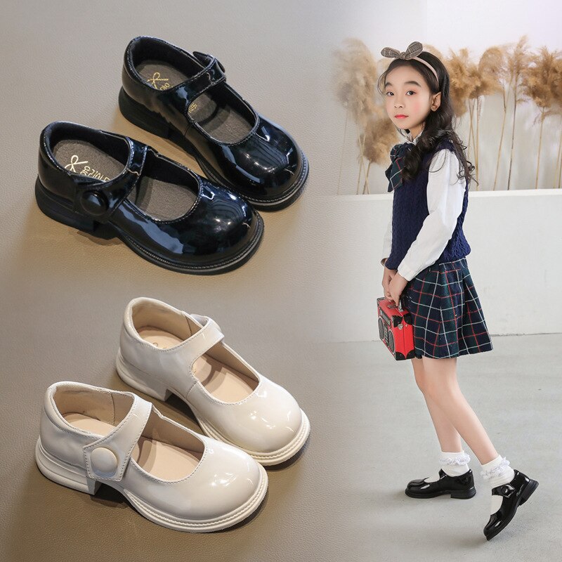 Children Leather Shoes Girl Flats Shoes Girls Princess Shoes Student Party Casual Shoes E683