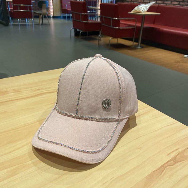 Lente Zomer Versie Van De Netto Rode Mode M Standaard Diamond-Studded Baseball Cap Vrouwen Straat Wilde Zonnebrandcrème Zonnescherm cap: Pink