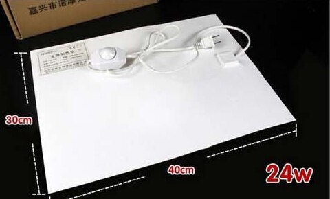 Waterproof Heating Pad with Thermostat, Reptile Thermo Under Tank Heater, Wall Pasting Mounted with Viscous layer: 24W 220V