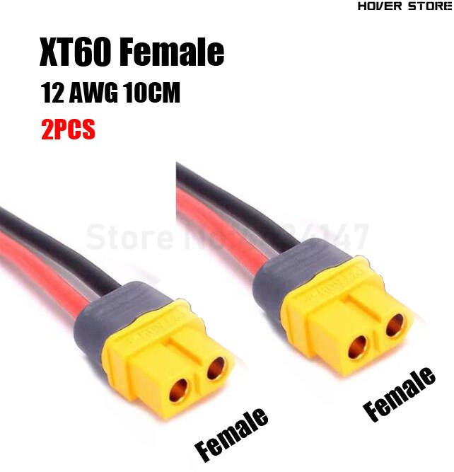 2PCS Accumula TX30 TX60 Maschio Femmina Spine 12AWG 18WAG Meter Rosso Nero Filo di Silicone Per RC Controllore di Volo Lipo batteria: 2 XT60 Female 12AWG