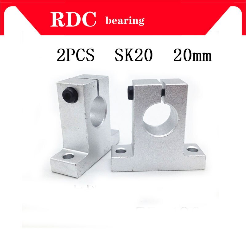 Free Shiping 2pcs SK20 20mm Shaft Support Linear Shaft Support Linear Rod CNC Router SH20A
