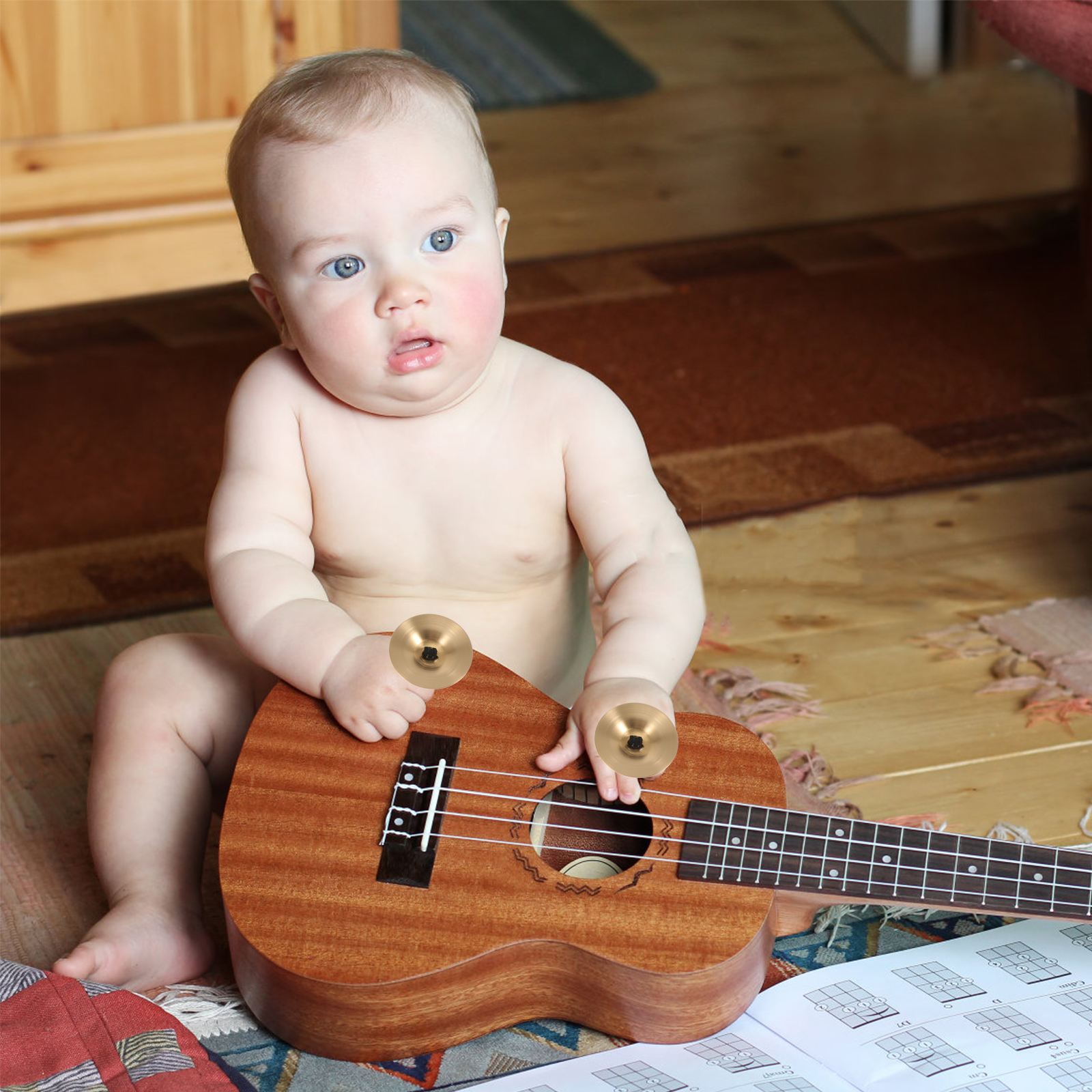 2 Pair Finger Cymbals Metal Belly Dance Props Accessories Percussion Instrument Tool For Performances