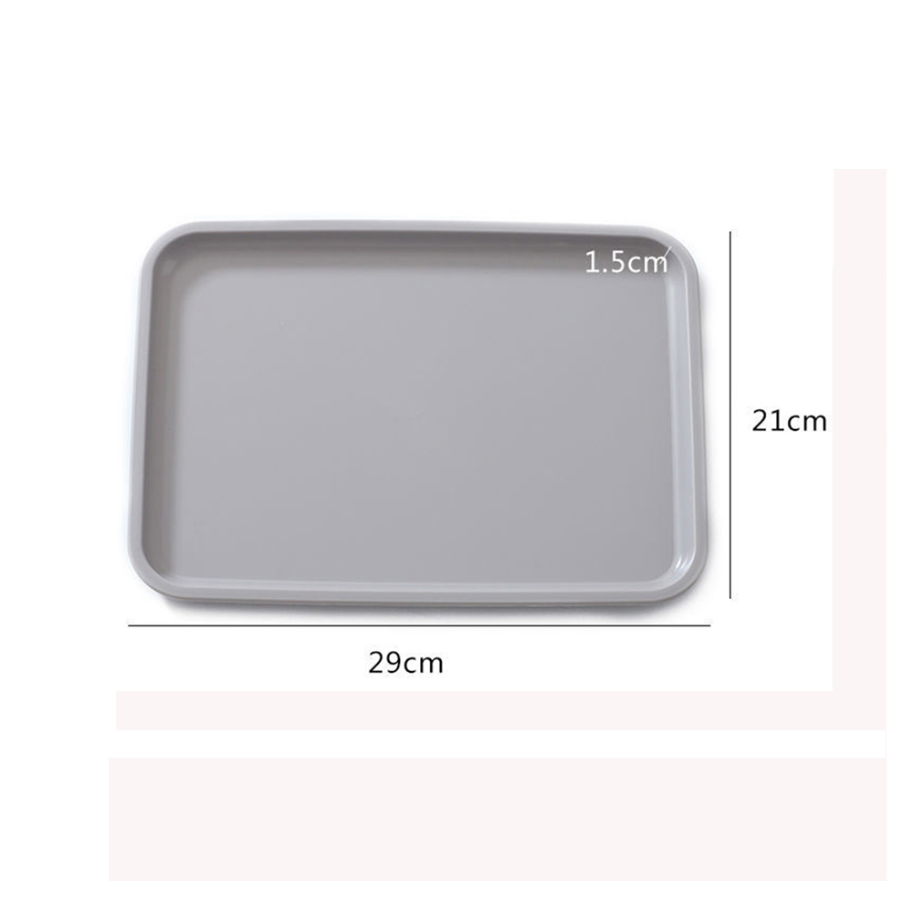 Large Plastic Serving Tray Kitchen Rectangular Tray Organizer Storage Plate Decorative Party for Fruit Dessert Home Kitchen: Light Grey S