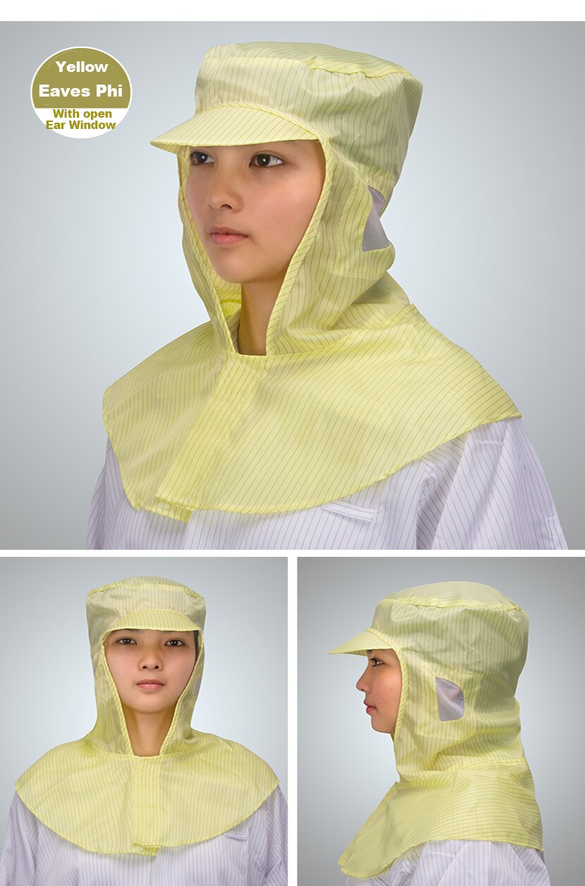 The Factory Sells Safety Helmet Antistatic Hat Cap German Antistatic Cape Dustproof Casco Helmet Safety Hat Wide Brimmed Hat: Yellow Brim cape