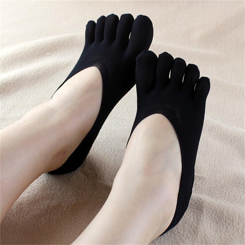 Female Socks Five Toe Sock Slippers Seamless Invisible Solid Color Crew Ankle Socks Women Hosiery 1Pair Socks Ladies Meias