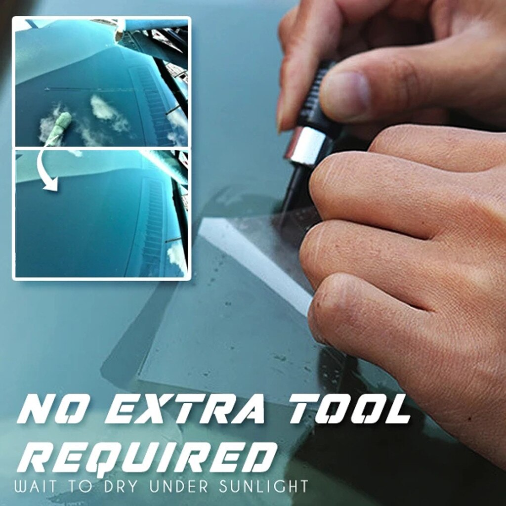 Automotive Glass Nano Repair Fluid Car Window Glass Crack Chip Repair Tool Kit Car Windscreen Glass Scratch Crack Restore 3ml