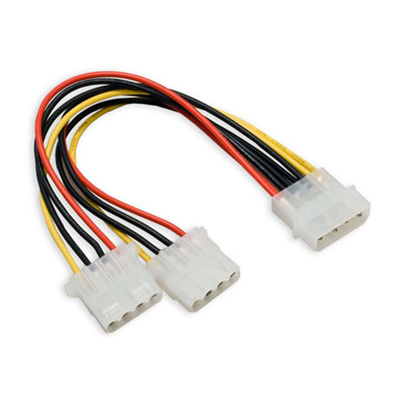Molex Power Splitter Cable Adaptor Y Lead 18cm 2 Way 4 pin PSU Power Splitter Cable LP4 Molex 1 to 2 Power Cable