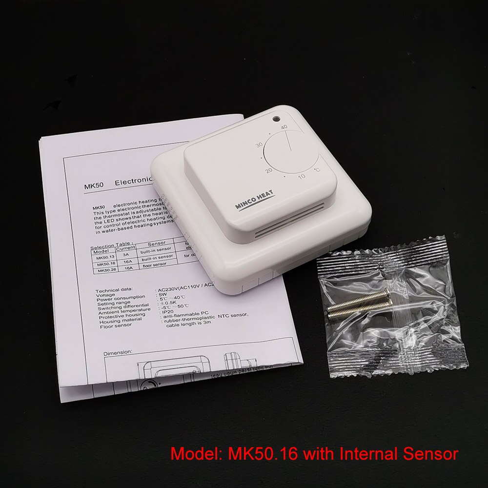 Smart Temperature Controller Thermostat 220V 16A Simple Electric Floor Heating Thermostat Knob Temperature Controller: MK50.16 Internal